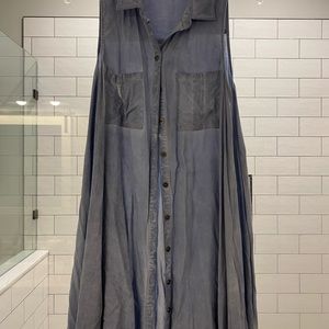 Long button down top